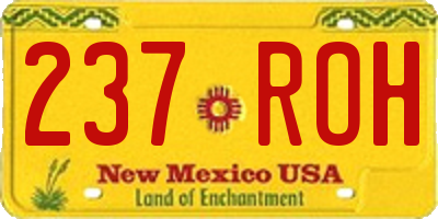 NM license plate 237ROH
