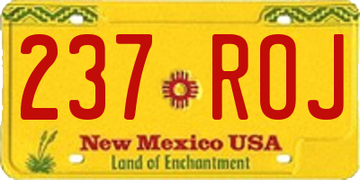 NM license plate 237ROJ