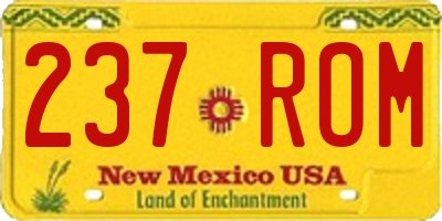 NM license plate 237ROM
