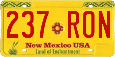 NM license plate 237RON