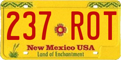 NM license plate 237ROT