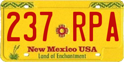 NM license plate 237RPA