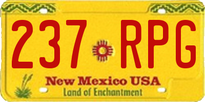 NM license plate 237RPG