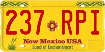 NM license plate 237RPI