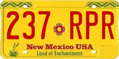NM license plate 237RPR