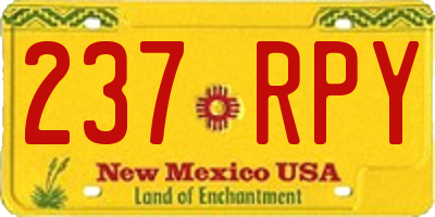 NM license plate 237RPY