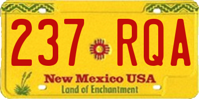 NM license plate 237RQA