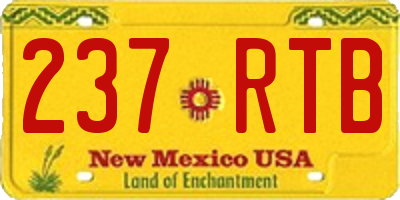 NM license plate 237RTB