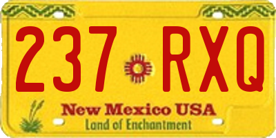 NM license plate 237RXQ