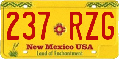 NM license plate 237RZG