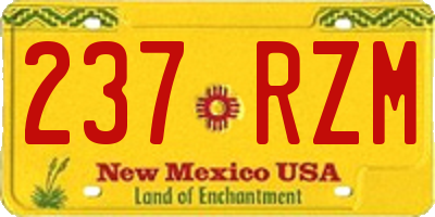 NM license plate 237RZM