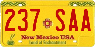 NM license plate 237SAA