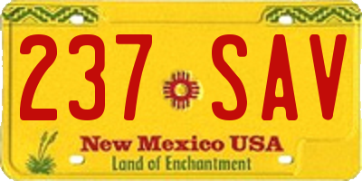NM license plate 237SAV
