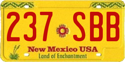 NM license plate 237SBB