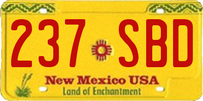 NM license plate 237SBD