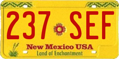 NM license plate 237SEF
