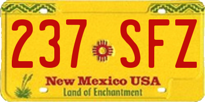 NM license plate 237SFZ