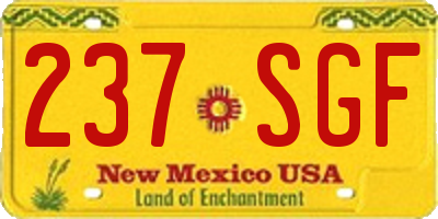 NM license plate 237SGF