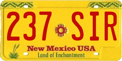 NM license plate 237SIR