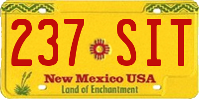 NM license plate 237SIT