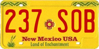NM license plate 237SOB