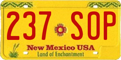 NM license plate 237SOP