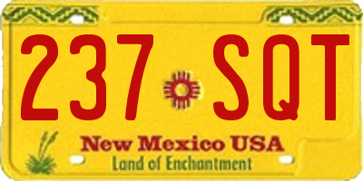 NM license plate 237SQT