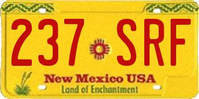 NM license plate 237SRF