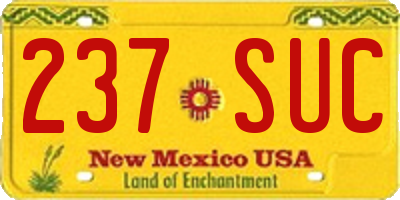 NM license plate 237SUC