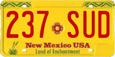 NM license plate 237SUD