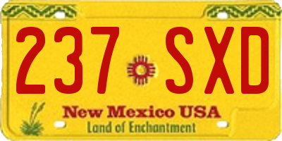 NM license plate 237SXD