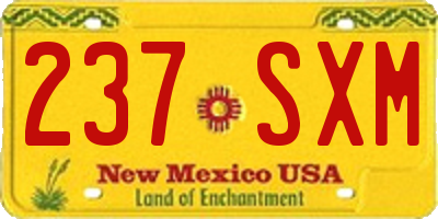 NM license plate 237SXM