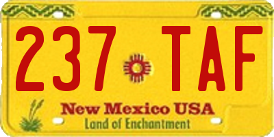NM license plate 237TAF
