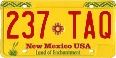 NM license plate 237TAQ