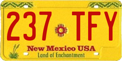 NM license plate 237TFY
