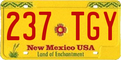 NM license plate 237TGY