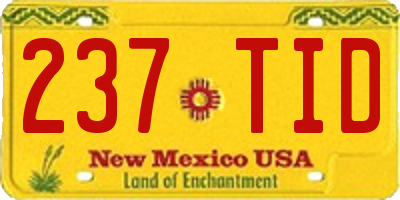 NM license plate 237TID