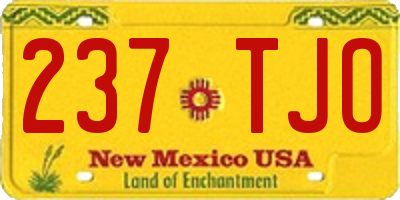 NM license plate 237TJO