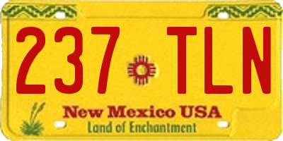 NM license plate 237TLN