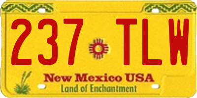 NM license plate 237TLW