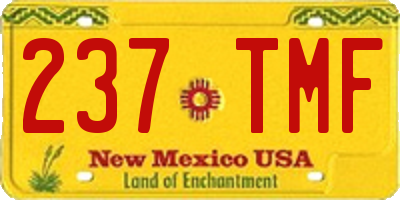 NM license plate 237TMF