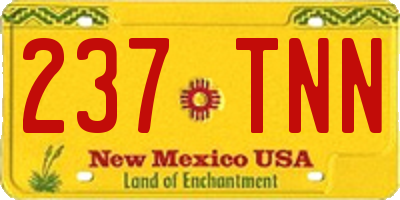 NM license plate 237TNN
