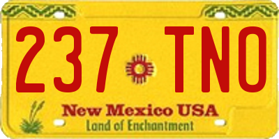 NM license plate 237TNO