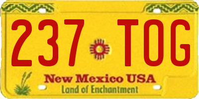 NM license plate 237TOG