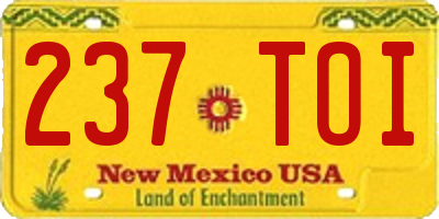 NM license plate 237TOI