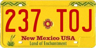 NM license plate 237TOJ