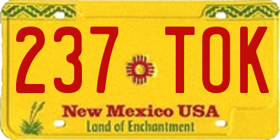 NM license plate 237TOK