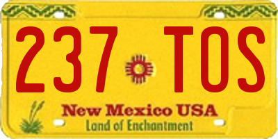 NM license plate 237TOS