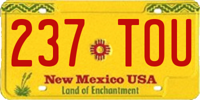 NM license plate 237TOU