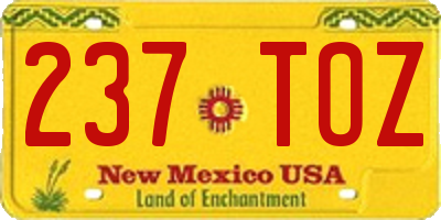 NM license plate 237TOZ